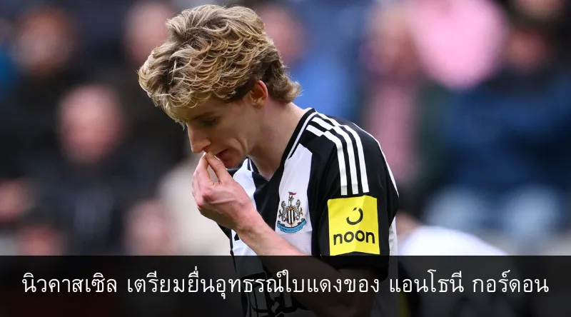 นิวคาสเซิล เตรียมยื่นอุทธรณ์ใบแดงของ แอนโธนี กอร์ดอน